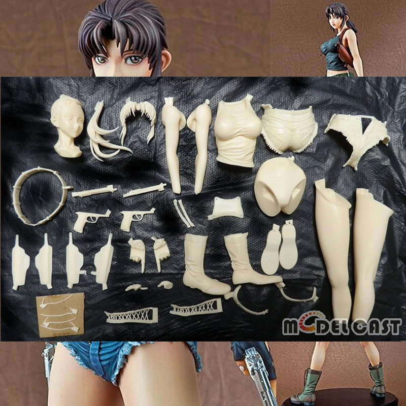 1/6 Черная Лагуна Revy двойной пистолет вер. Сексуальная девушка Неокрашенная
