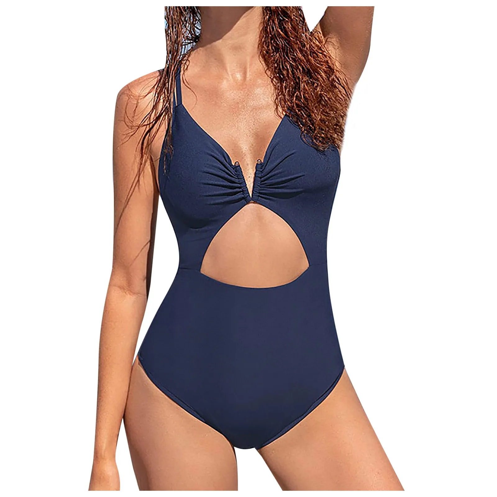 Соблазнительные однотонные бикини с открытой спиной цельные купальники