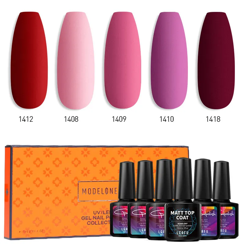 Modelones 6 шт./лот матовый Гель лак био Гели Soak Off для ногтей! полупостоянная Красочные