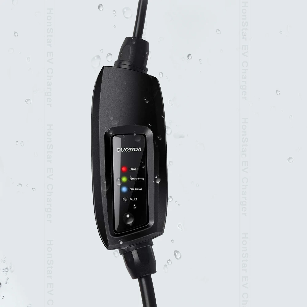 DUOSIDA evse вход Portab 16A schuko разъем IEC 62196-2 Тип 2 Электрический Автомобиль уровень зарядки 2 EV зарядное устройство штекер 5 м черный кабель