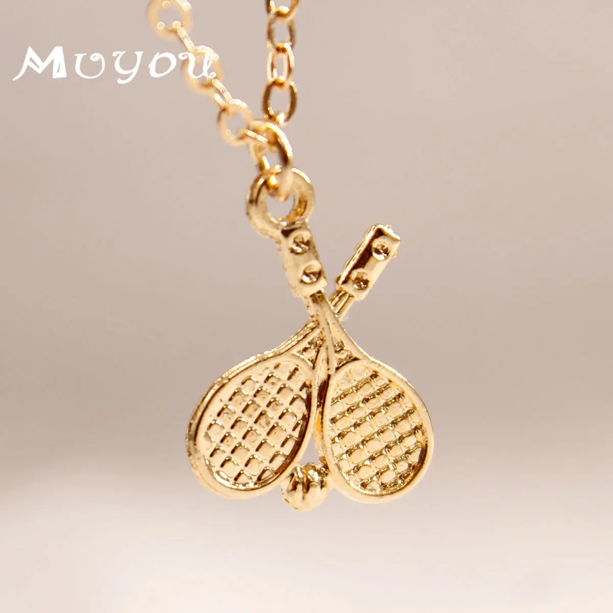 Классический крест образный кулон для бадминтона пара цепочка из золотого