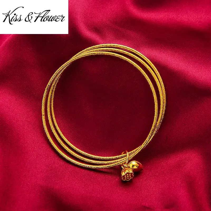 Красивые ювелирные изделия KISS & FLOWER BR162, оптовая продажа, Модный женский подарок на день рождения, свадебный подарок, три круга