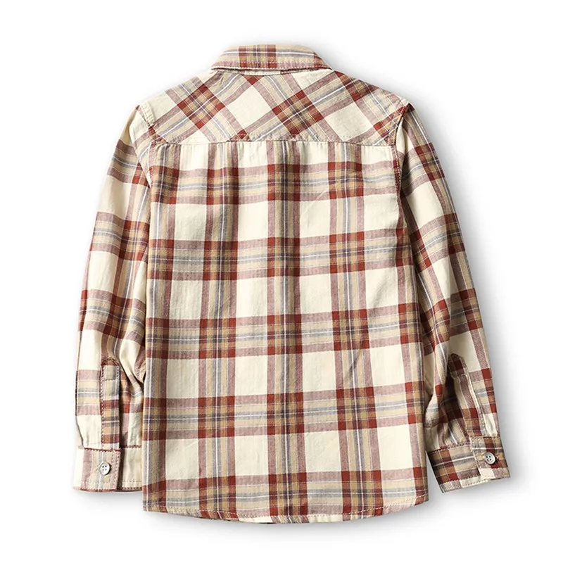 Новинка Детские рубашки модные классические повседневные из 100% хлопка в клетку