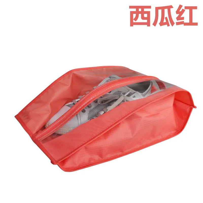 Watermelon Red Походная сумка для обуви, ткань Оксфорд, пылезащитный чехол для обуви, водонепроницаемая сумка для обуви, прозрачная сумка для хранения, дорожная обувь, упаковка, Органайзер - Цвет: Watermelon Red