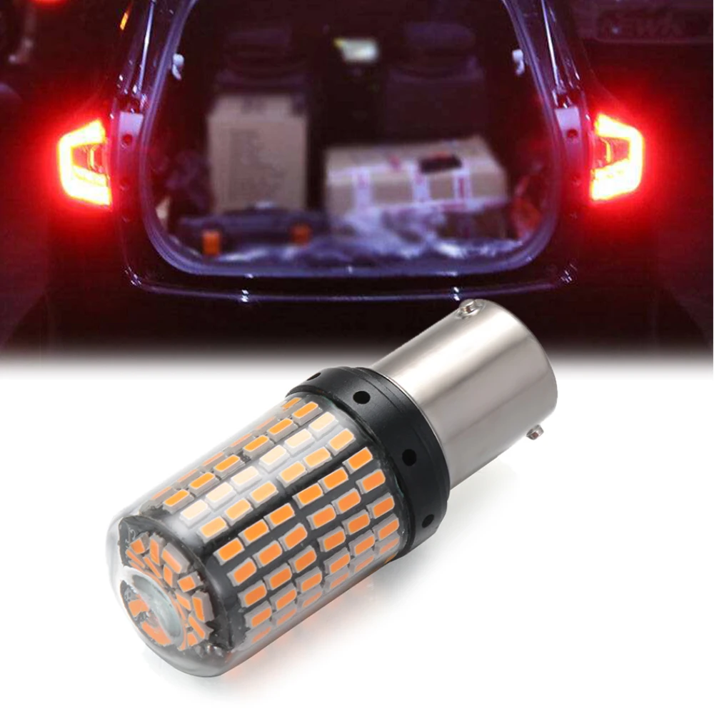 Светодиодный указатель поворота 12 24 В 144SMD 1156 BAU15S PY21W лампа s не вспышка высокое