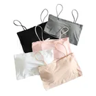 Бюстгальтер женский пуш-ап, модный пикантный бесшовный топ на бретельках, из вискозы, без косточек, белый Бралетт, лето 2021