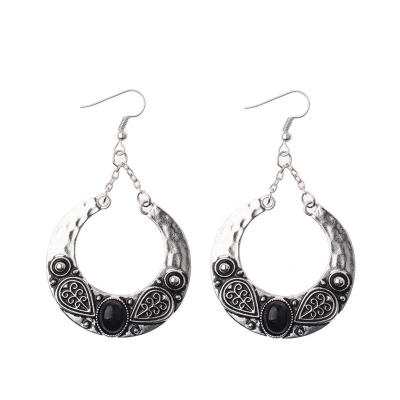 

Bohemian Exaggerated Atmospheric Circle Earrings Drop Accessories Ornaments Retro Court Style Women Wedding Anniversary Jewelry