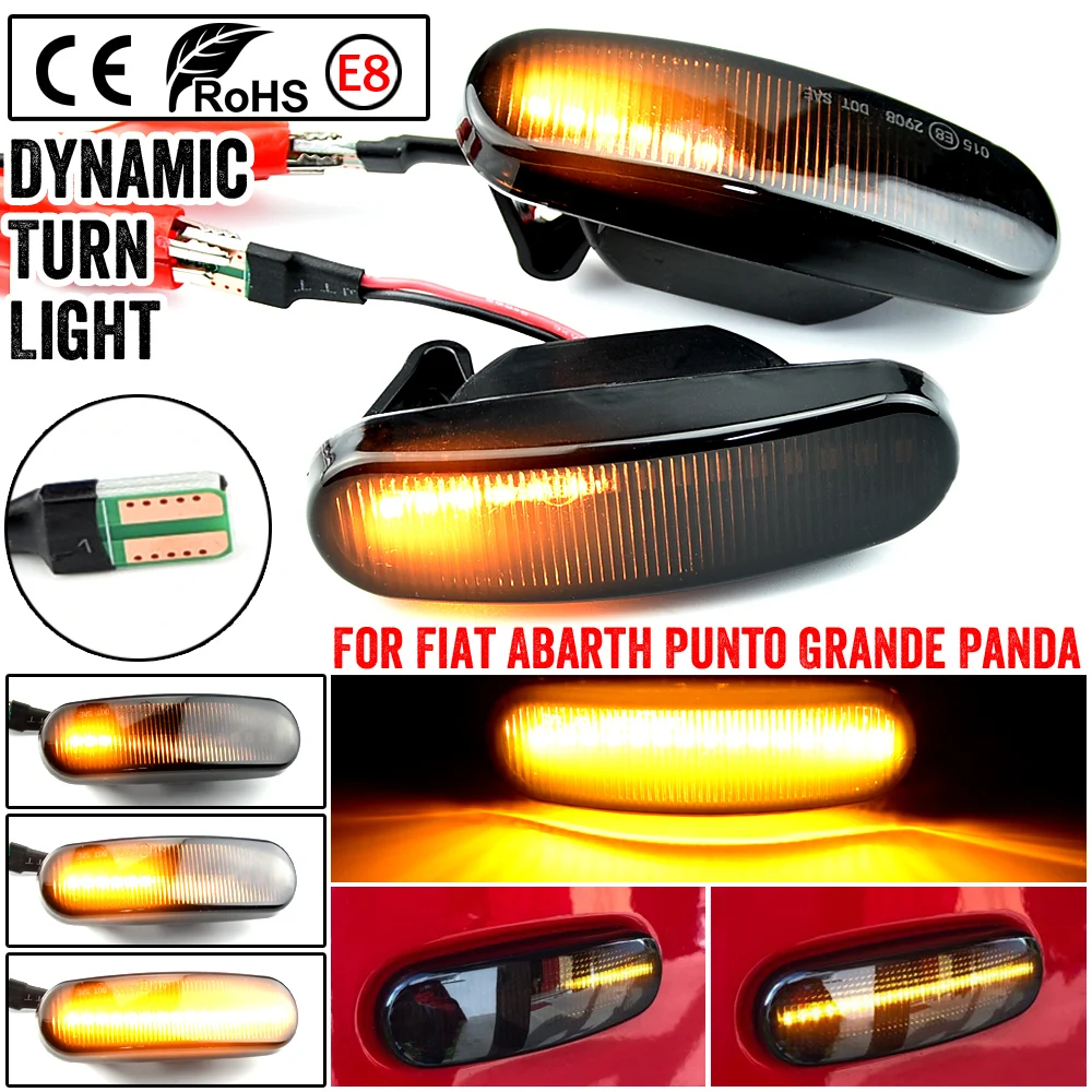 

Led Dynamic Side Marker Turn Signal Repeater Light Sequential Blinker For Fiat Doblo Fiorino Grande Punto Idea Linea Multipla