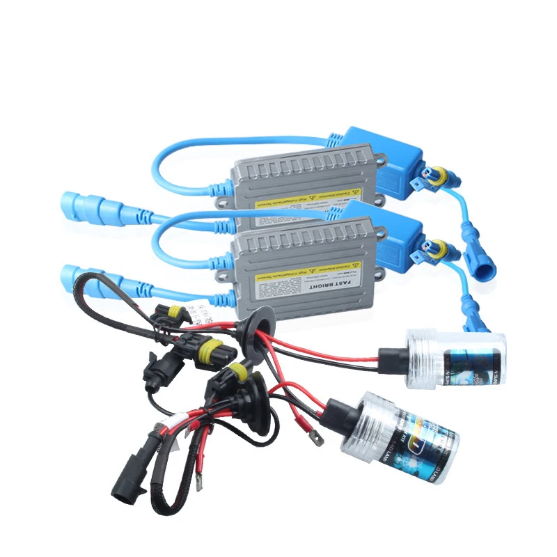 

55W 1pair DC Xenon H7 HID Slim Ballast kit Xenon Headlight bulb H1 H3 H11 12V xenon hid kit 6000k Replace Halogen Lamp