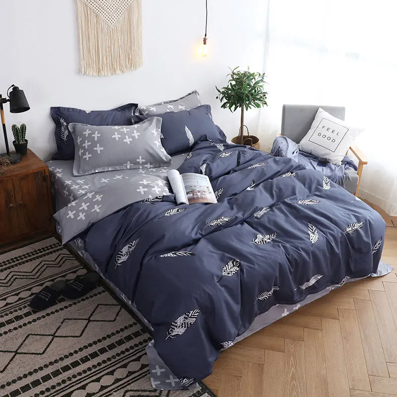 

Tropical Plant Pattern 4pcs Bed Cover Set Kid Duvet Cover Adult Child Bed Sheets and Pillowcases Comforter Bedding Set 61003