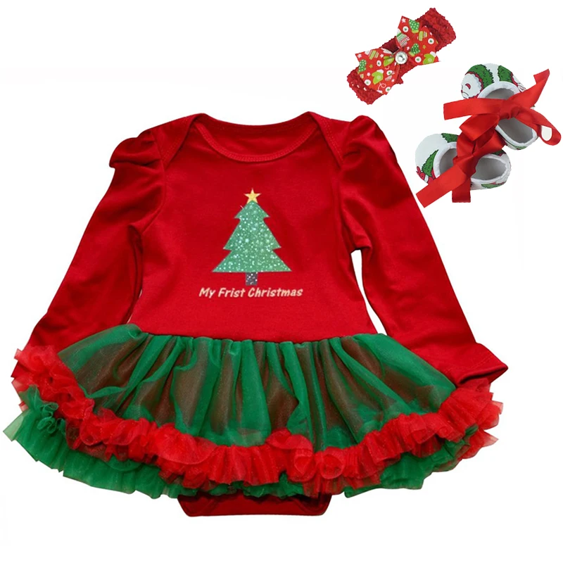 Милый Летний Рождественский костюм из 3 предметов для маленькой девочки вечернее