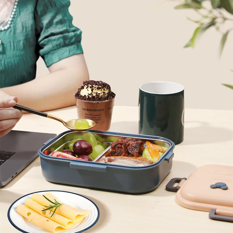 

Fresh-keeping lunch box 304 stainless steel lunch box student adult canteen sealed double-layered kitchen tool