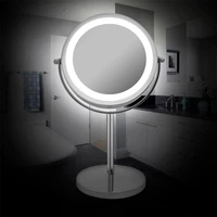 10x 7 inch led makeup mirror with light 360 degree rotating double sided lighted mirror portable magnifying vanity mirror