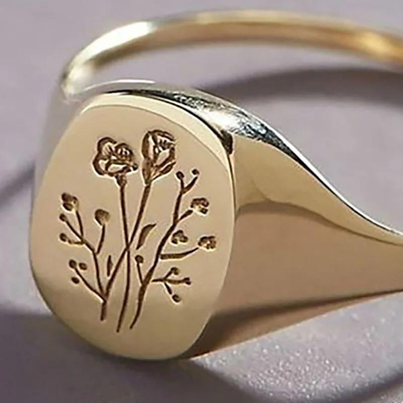 

Women's hot-selling 2021 new style simple temperament wild rose flower ladies engagement ring for women's jewelry gifts