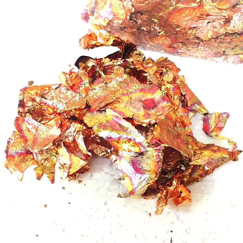 Красный пестрый хлопковый лист из золотой фольги цветной с имитацией золотого