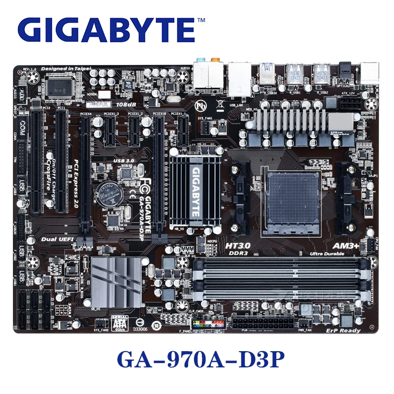 

Socket AM3 AM3+ For AMD 970 Gigabyte GA-970A-D3P Motherboard DDR3 32GB 970A-D3P 970A D3P Desktop Systemboard CEB ATX Used