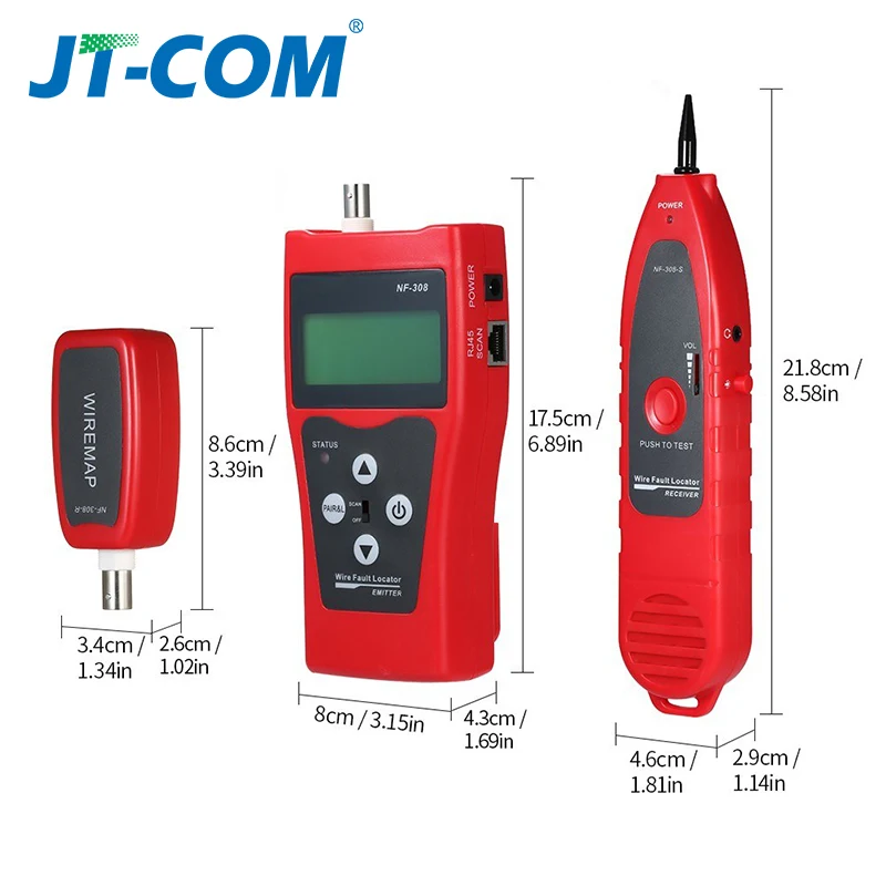 Network Monitoring Cable Tester NF-308 LCD Wire Fault Locator Wire Tracker RJ45 RJ11 Ethernet Cable Continuity Tester