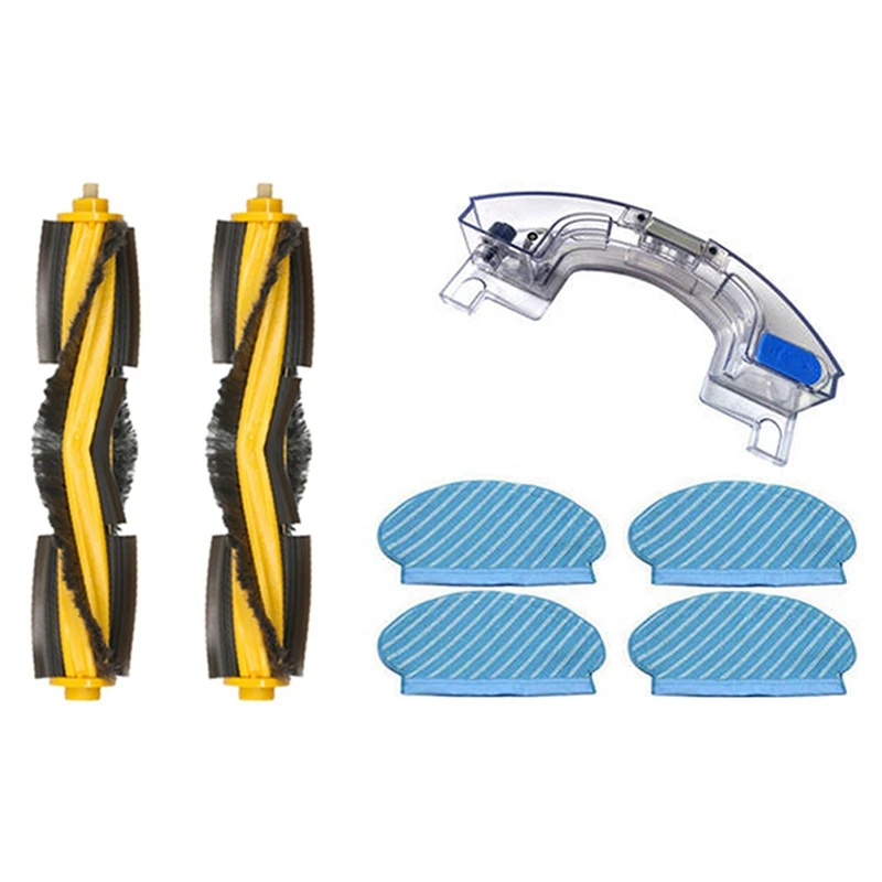 

2Pc Robot Vacuum Cleaner Roller Brush with Water Tank and Mop Cloth Pads Set