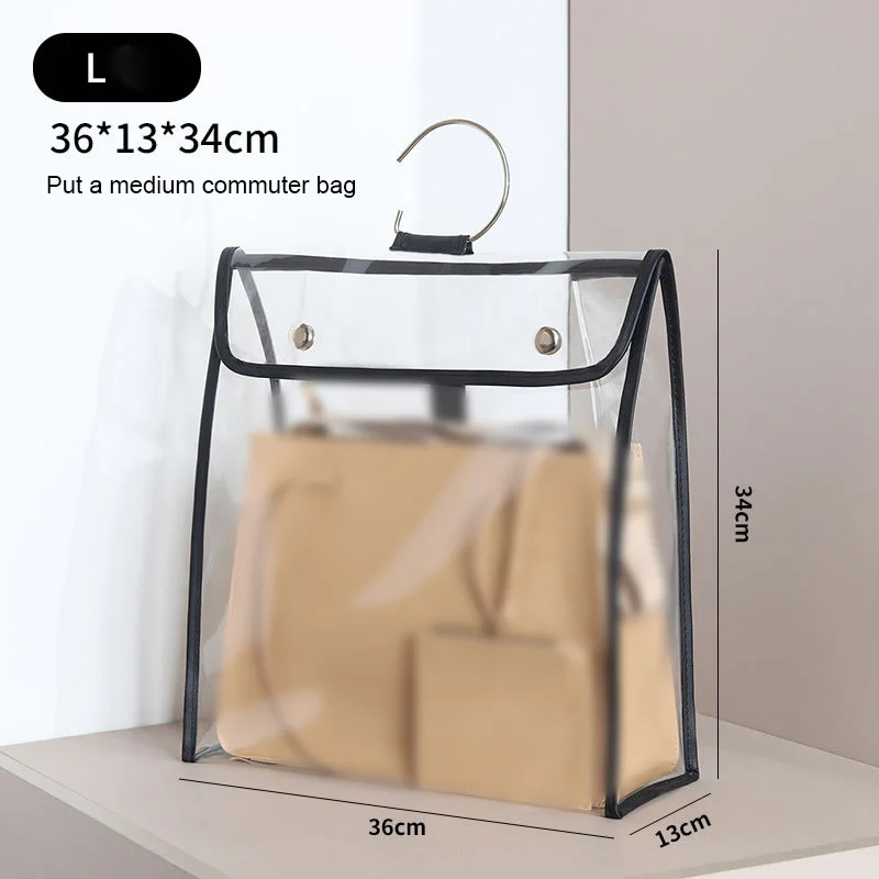 

1PC Household Dust Bag Bedroom Sealed Leather Bag Moisture-proof Protect Cover Transparent Handbag Storage Organizer
