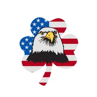 New Cover scratches Car-Sticker Decals American Flag Eagle Clover for Bumper Rear Windshield Other Vehicle KK1412cm