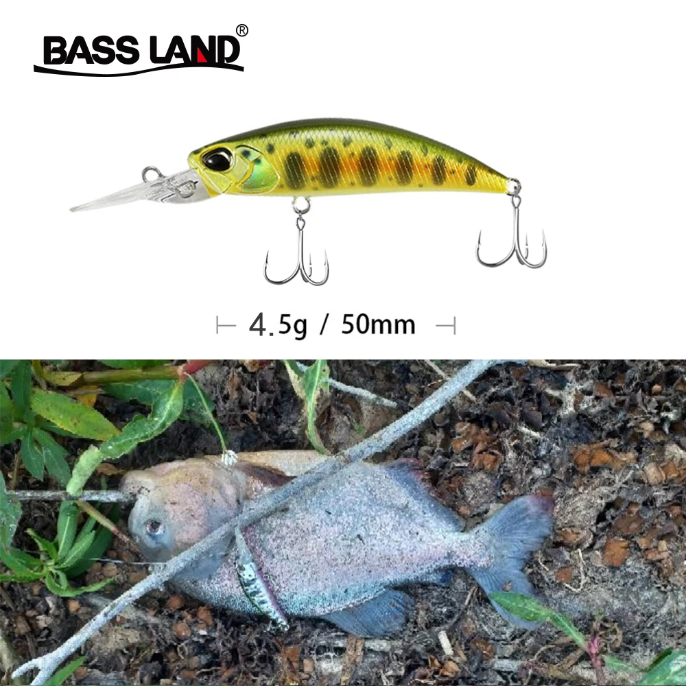 Bassland мини гольян 65 мм 4 5 г Джеркбейт Искусственные воблеры Тонущая жесткая