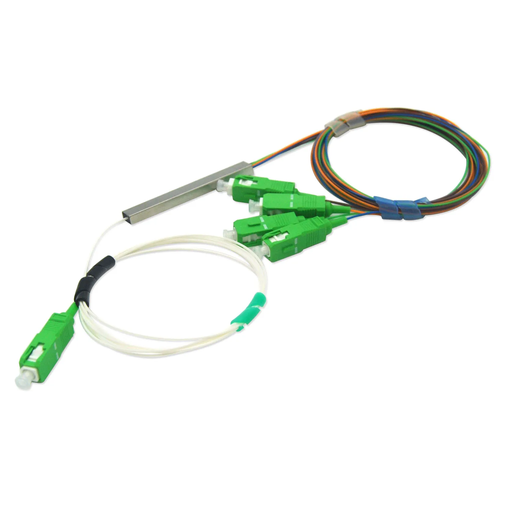 SC /APC 1X4 FTTH волоконно оптический разветвитель FBT муфта Singlemode simplex стальная труба plc
