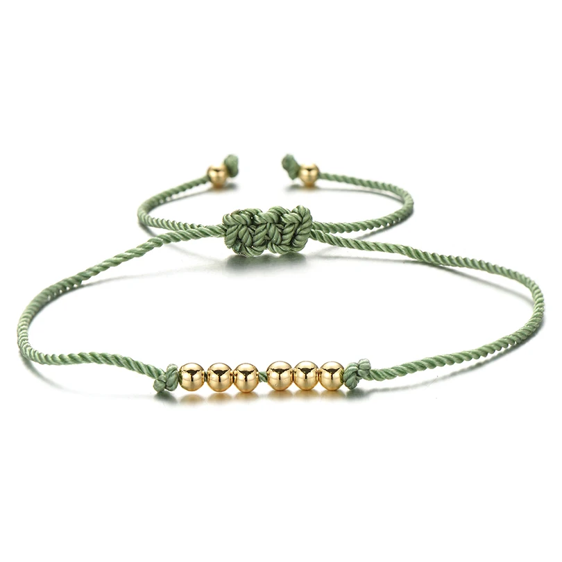 Ручной работы Медь бисера счастливая Веревка Браслеты &amp Браслеты-кольца для Для