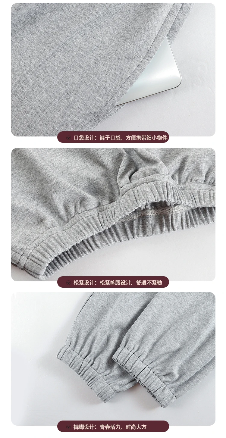 

Harajpee Women Pajamas 2021 Spring Autumn Korea Sweet Ladies Cotton Long-Sleeved Trousers Simple Casual Two-Piece Home Wear