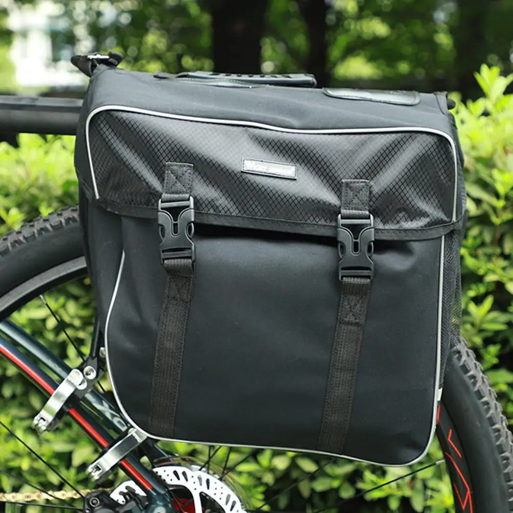

Rear Bicycle Bag 30L Large Capacity Rainproof Cover Waterproof Detachable Bike Rack Bags Safe For Night Riding