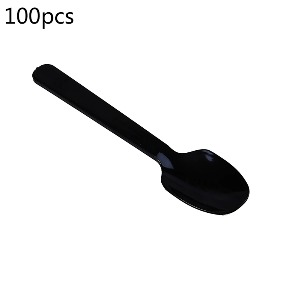 Новые 100 шт мини прозрачные пластиковые ложки вечерние свадебные Одноразовые