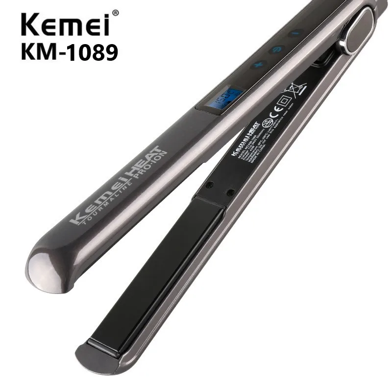 

KEMEI LCD Hair Straightener Professional Touchscreen Ceramic Hair Straightening Plates Curling Iron Hair Iron placa KM-1089