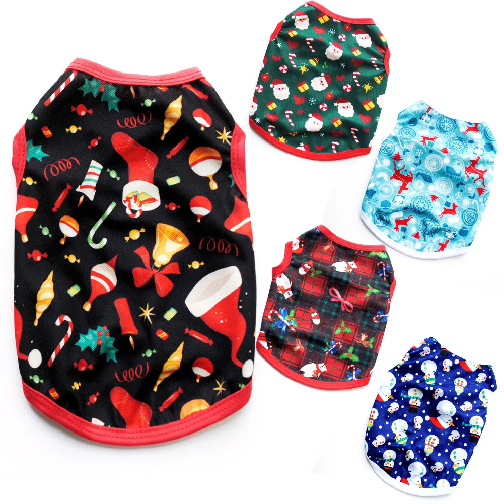 

New Christmas Dog Clothes Pet Products New Year Sweet Cute Puppy Vest Shirt Christmas Chihuahua Poodle Clothes