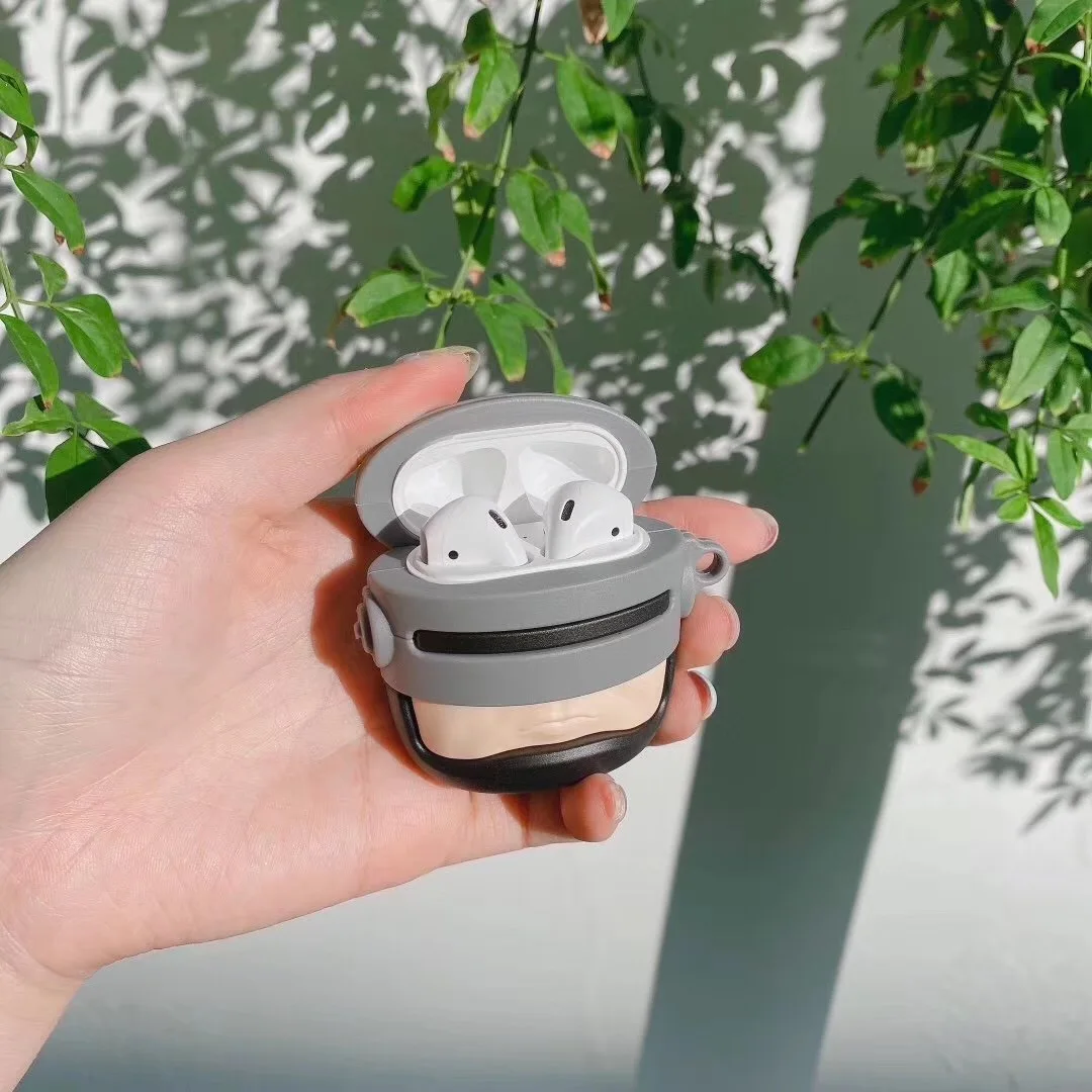 

For Airpods 1/2 Case,Cute Helmet Case For Airpods Case,Soft Siliocne Earphone Headphone Cover Case For Airpods Pro Case