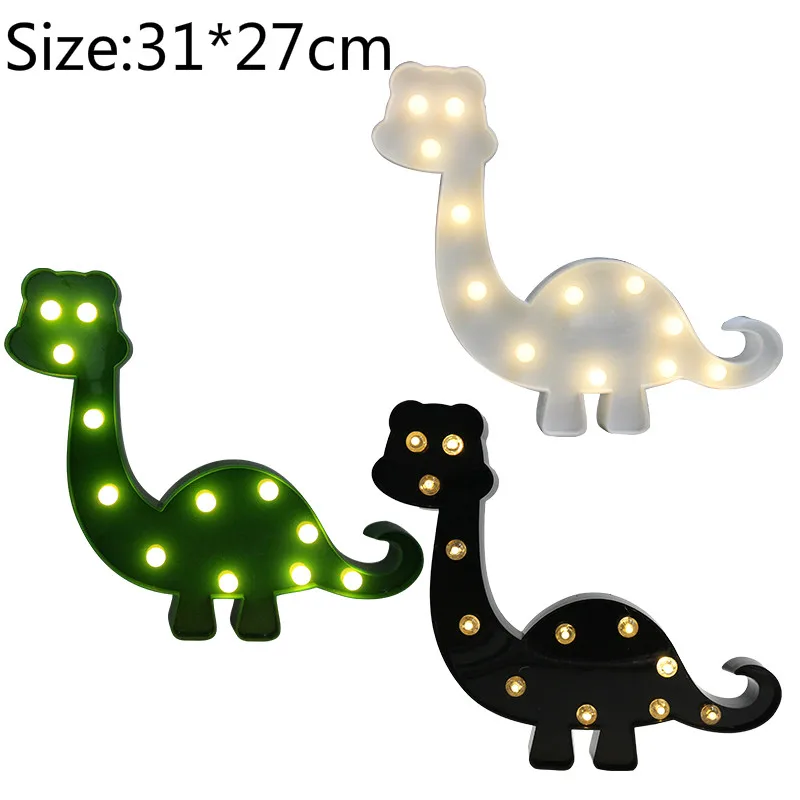 Dinosaur СВЕТОДИОДНЫЙ Красочный светодиодный ночник для животных, единорог, лошадь, кошка, панда, Лев, енот, динозавр, фламинго, Розовый Лебедь, детская игрушка, прикроватная лампа - Испускаемый цвет: Dinosaur