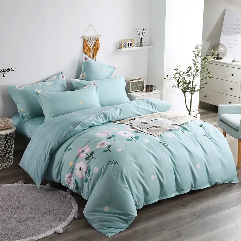 Утолщенное матовое постельное белье из четырех предметов односпальное и