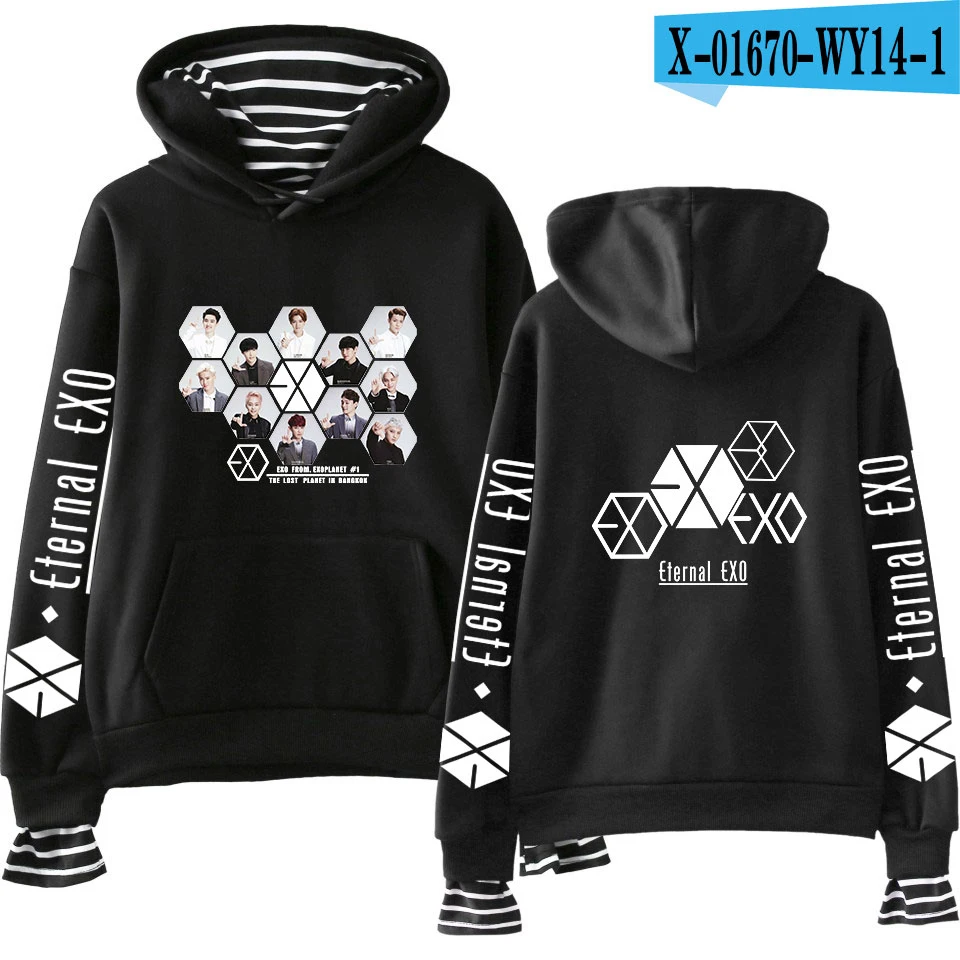 E EXO PLANET#5 толстовки KPOP хлопковые водолазки негабаритный свитер с капюшоном для женщин EXO PLANET#5 толстовки moletom плюс размер - Цвет: E
