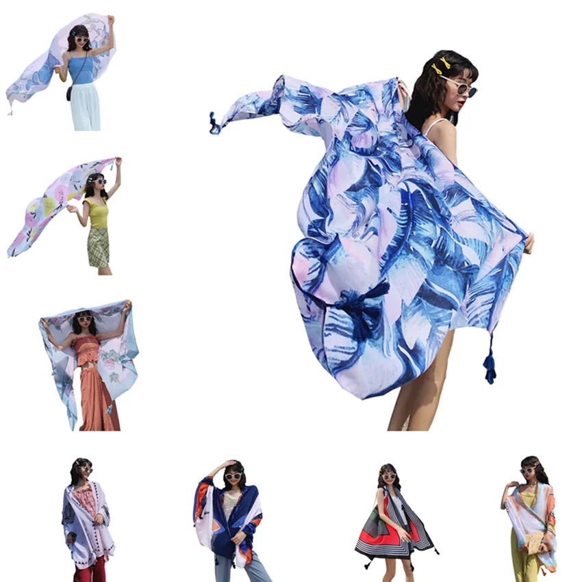 

HOT NEW 180*90CM 21styles cotton Pareo Beach Cover-Ups Women Large Wrap Scarf Swimsuit Bikini Cover Up Autumn Beach Sarong Mats