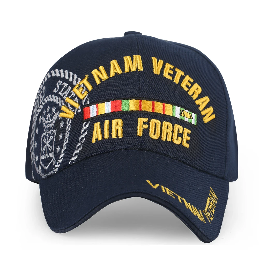 Вышитые буквы кепки vietnam Veteran бейсболка s для мужчин Air Force тактическая бейсбольная шляпа уличные шапки Военные Повседневная шляпа для отца