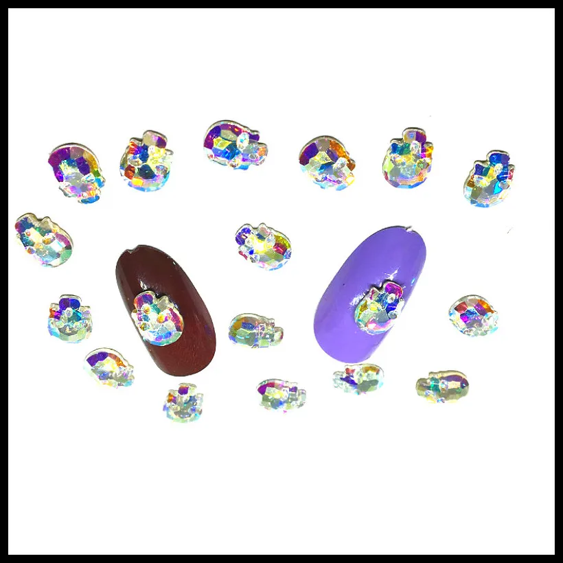 

3D Nail Art Rhinestones Skull Stass Diamonds Jewelry Halloween Nail Charms Supplies Rock Punk Crystal Nails Accessories Flat