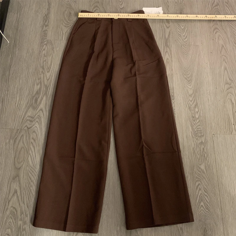 Свободные брюки с высокой талией женские широкие осень 2019 pantalones сплошной цвет