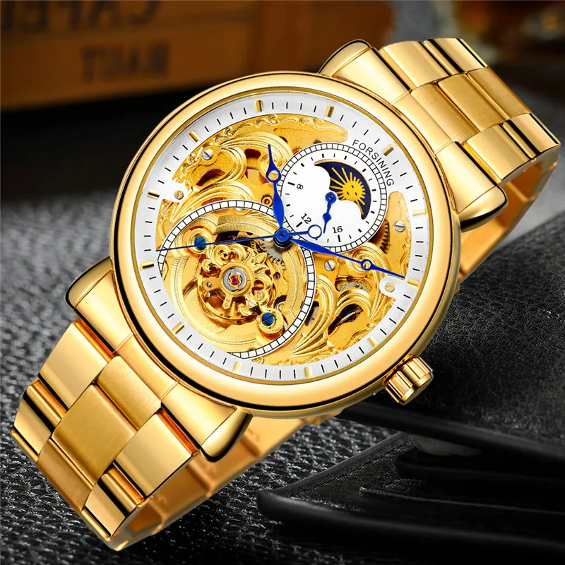 FORSINING автоматические механические мужские наручные часы Военные Спортивные