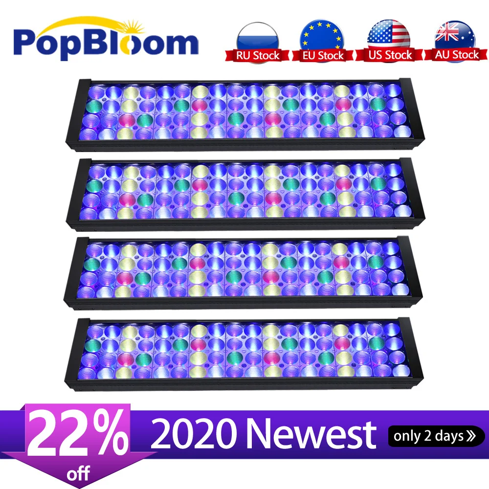 Popblom аквариум светодиодное освещение для рифового аквариума морской