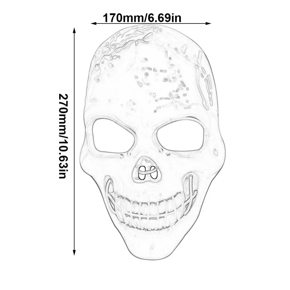 Холодсветильник Led маска для уличного танца Рождество Хэллоуин светящаяся