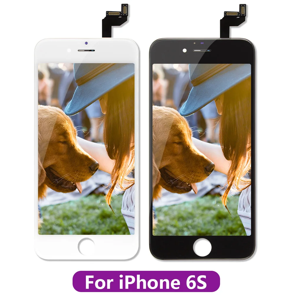 Белый и черный AAAAA абсолютно для iPhone 6 6G ЖК-дисплей кодирующий преобразователь сенсорного экрана в сборе для iPhone6 4,7 ''без битых пикселей+ подарок