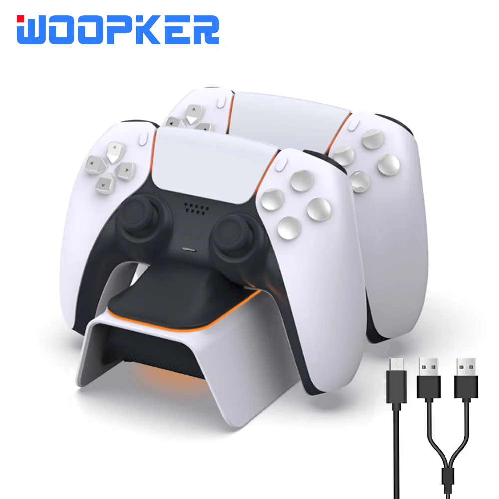 

Dual Fast Charger for PS5 Controller Charging Dock Station LED Indicator USB Type-C for PlayStation 5 Gamepad Accessories