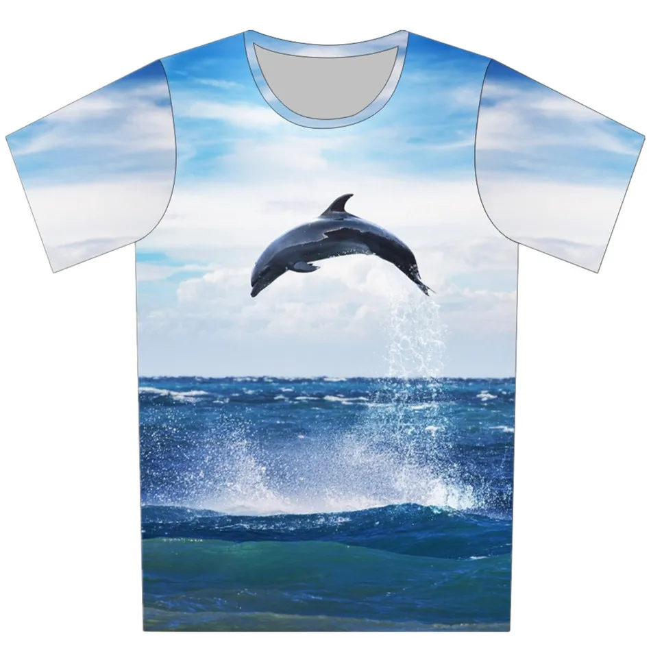 Women/Men Fashion 3D T-shirt Luxury Cruise Ship Fishing Blue Sky Sea Ship's Anchor Brand Design T shirt Boys Girls Tshirt Tops | Женская