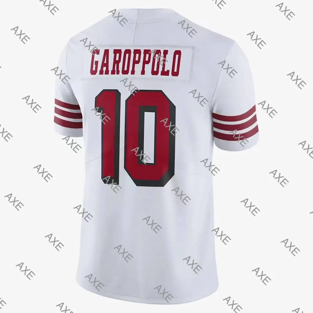 

Customized Embroidery Letters American Football Jersey10 Jimmy Garoppolo Men's Black White Red San Francisco Limited Jersey