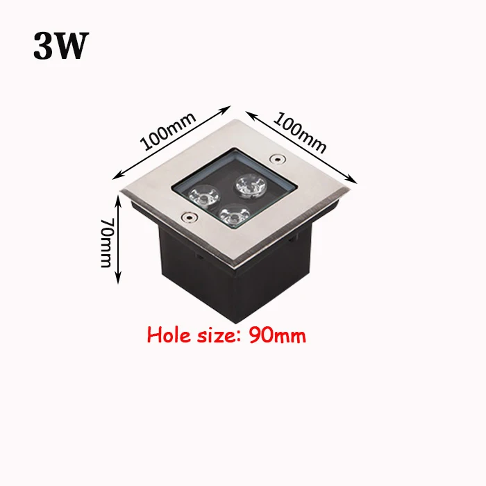 Светодиодный 1 Вт 3 Вт 4 Вт 5 Вт 6 Вт Наружный напольный светильник Подземные светильники Водонепроницаемые IP67 Квадратные светодиодные лампы Садовый светильник AC85-265V DC12V