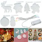 DIY рождественские подвесные бирки, форма из смолы светодиодный светильник вая форма, Рождественская елка, лось, зеркальная форма, Рождественское украшение