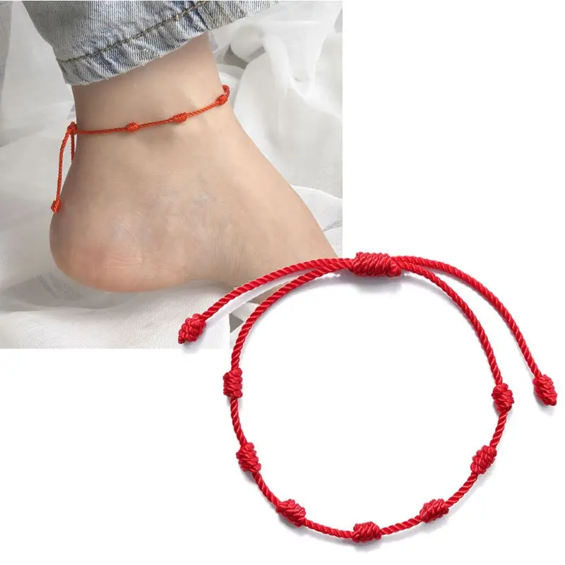 

2Pcs 7 Knots Red String Bracelet for Protection Evil Eye Good Luck Amulet for Success and Prosperity Friendship Bracelet